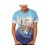 Hot Ed Hardy Wave Collage Specialty Tee - Light Blue
