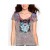 Hot Ed Hardy Flower And Butterfly Specialty Acid Wash V Neck Tee