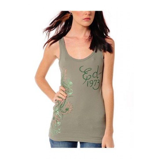 Hot Ed Hardy Colorful Griffin Specialty Tank - Green